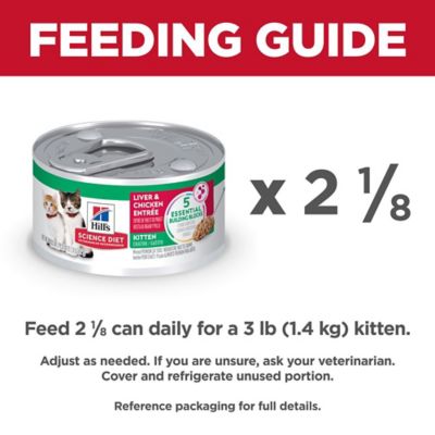 Image showing  Kitten Cat Food, Liver & Chicken Entree, Canned, 2.9 oz.