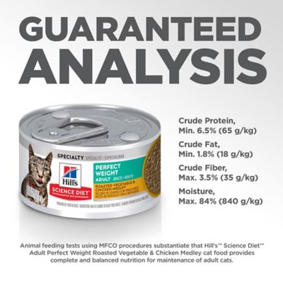 Image showing 6 th Hill's Science Diet Adult Perfect Weight Cat Food, Roasted Vegetable & Chicken Medley, Canned, 2.9 oz.