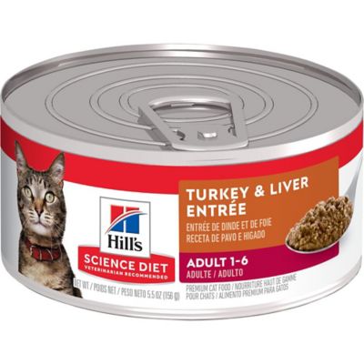 Hill's Science Diet Adult Cat Food, Turkey & Liver, Canned, 5.5 oz.