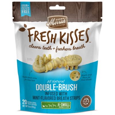 Merrick Fresh Kisses Grain Free Mint Breath Strips Extra Small Dental Dog Treats, 6 oz., 20 ct.