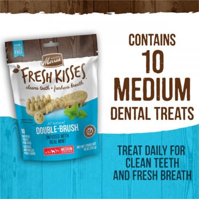 Image showing 5 th Merrick Fresh Kisses Grain Free Mint Breath Strips Medium Dental Dog Treats, 10 oz., 10 ct.