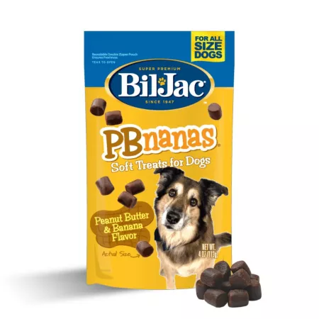 Bil-Jac PBnanas Peanut Butter and Banana Dog Treats 4 oz. Dog Soft & Chewy Treats