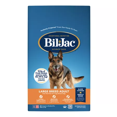 Bil-Jac Dry Food for Large Breed Adult Dogs Chicken Formula 30 lb Bag Dry Dog Food