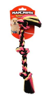 Image showing  Pet Sm 15-in Cotton-Poly Color 3 Knot Rope Tug Dog Toy