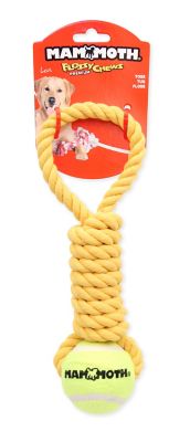 Image showing  Pet Medium 12 in. Twister Pull Tug with Tennis Ball Dog Toy