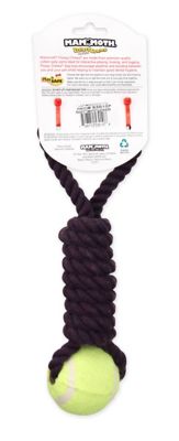 Image showing  Pet Medium 12 in. Twister Pull Tug with Tennis Ball Dog Toy