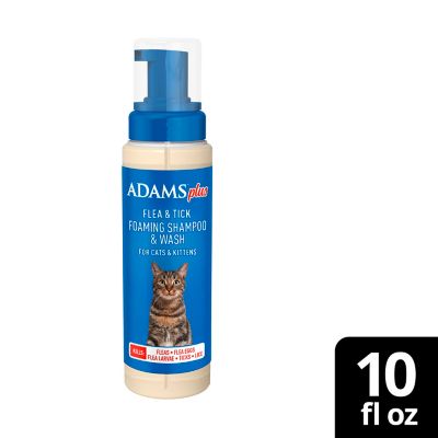 Image showing 9 th Adams Plus Flea & Tick Foaming Shampoo & Wash for Cats & Kittens, 10 fl. oz.