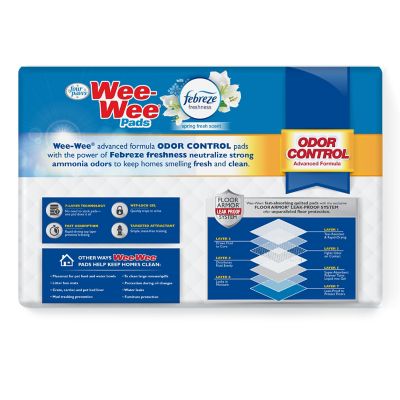 Image showing 6 th Four Paws Wee-Wee Odor Control Dog Training Pads with Febreze Freshness 50 ct.