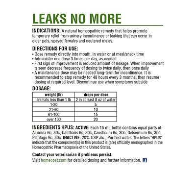 Image showing  Leaks No More Oral Supplement for Dogs and Cats, 15 mL