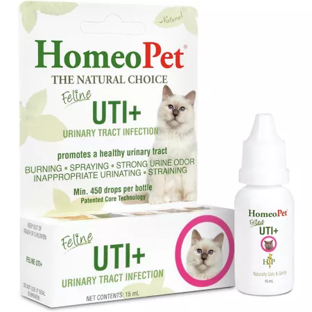 HomeoPet UTI Plus Urinary Tract Infection Prevention Drops for Cats 15ml Cat Digestion Supplements