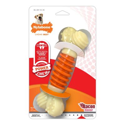 Nylabone Dental Rigid Bacon Flavored Chew Toy, Large