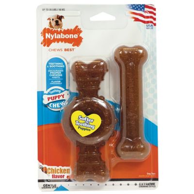 Nylabone Puppy Chew Ring Bone Chicken Flavor, Large
