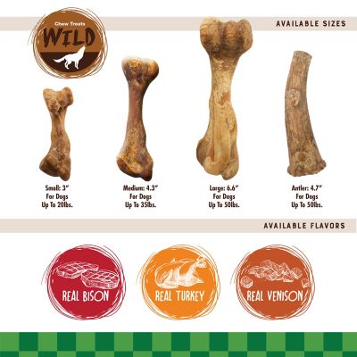 Image showing  Healthy Edibles WILD Puppy Natural Long Lasting Turkey Dog Chew Treats Puppy Wild Bone Small (Pack of 4)