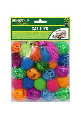 Multipet Assorted Cat Toys, 24-Pack