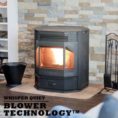 Image showing 6 th Cleveland Iron Works 2500 sq. ft. No.210 Bay Front Pellet Stove, 66 lb. Hopper Size, F500210