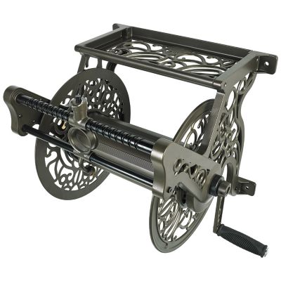 Image showing 1 th Liberty Garden 5/8 in. x 125 ft. Decorative Wall Mount Hose Reel with Hose Guide