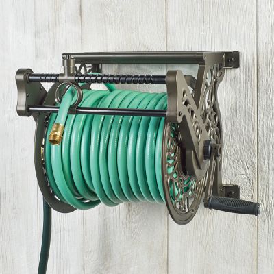 Image showing 3 th Liberty Garden 5/8 in. x 125 ft. Decorative Wall Mount Hose Reel with Hose Guide
