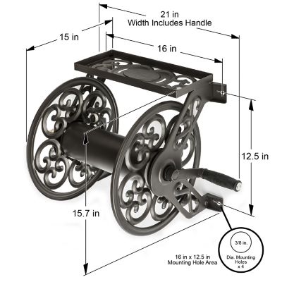 Image showing  125 ft. Steel Decorative Wall Mounted Hose Reel