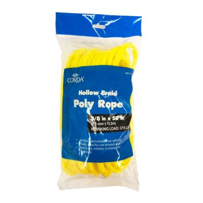 CORDA 3/8 in. x 50 ft. Hollow Braid Polypropylene Rope