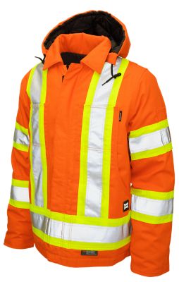 Tough Duck Men's Hi-Vis Safety Duck Insulated Jacket, 6 oz. Lining, S45721