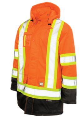 Tough Duck Men's Hi-Vis Safety Parka, 6 oz. Lining