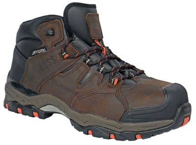 HOSS Boot Company Men's Tracker Work Boots, Composite Toe, Hydry Waterproof, Slip Resistant, EH Rated, 6 in.