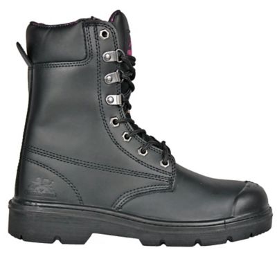 Image showing 4 th Moxie Trades Women's Anne Work Boots, Waterproof Steel Toe, Slip Resistant, EH Rated, Black Leather, 8in.