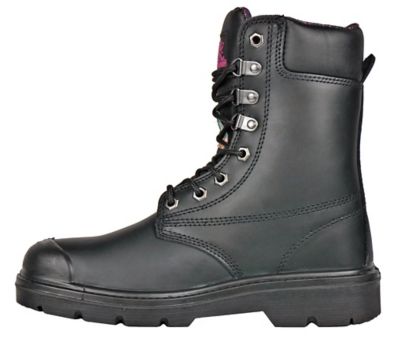 Image showing 6 th Moxie Trades Women's Anne Work Boots, Waterproof Steel Toe, Slip Resistant, EH Rated, Black Leather, 8in.
