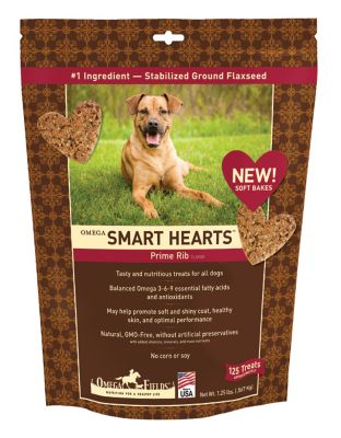 Omega Fields Smart Hearts Beef Flavor Dog Treats, 1.25 lb.