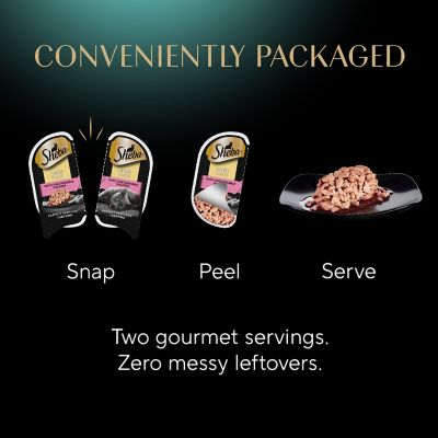 Image showing 6 th Sheba Perfect Portions All Life Stages Gourmet Salmon Entree Cuts in Gravy Recipe Wet Cat Food Twin pk., 2.6 oz.