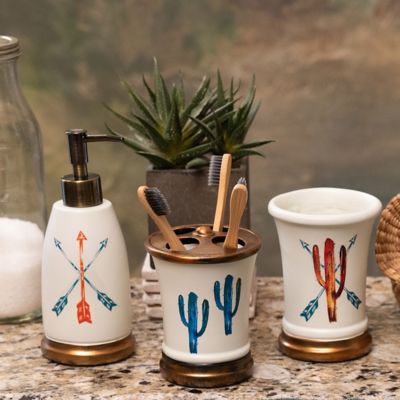 Image showing  Cactus Ceramic Countertop Bathroom Set, 3 pc.