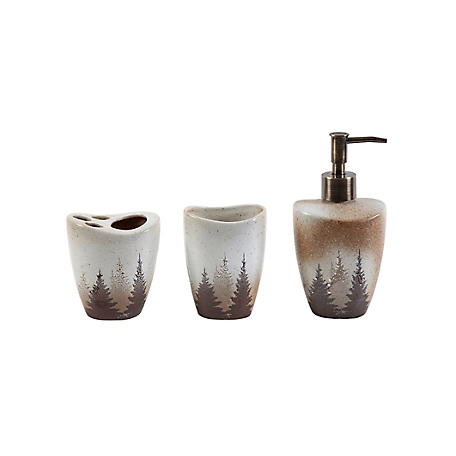 HiEnd Accents Clearwater Pines Countertop Bathroom Set, 3PC