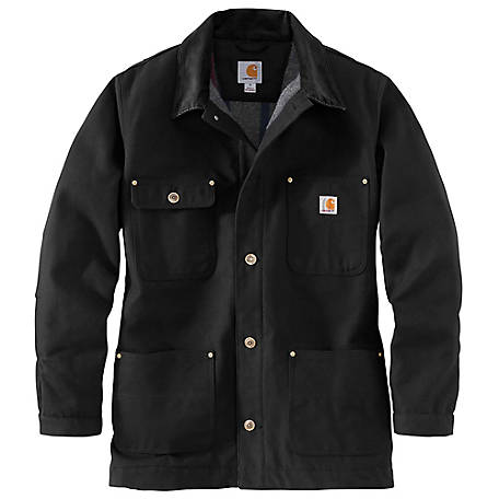 Carhartt Men's Chore Jacket, Quilt-Lined Duck, 103825-BLK at Tractor ...