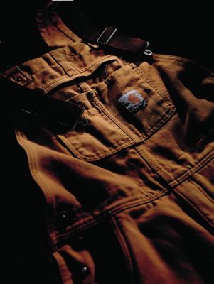 Image showing 4 th Carhartt Men's Quilt-Lined Washed Insulated Bib Overalls