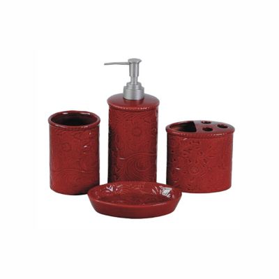 HiEnd Accents 4 pc. Savannah Bathroom Set, Red