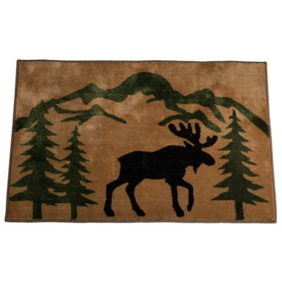 HiEnd Accents Moose Print Premium Acrylic Rug