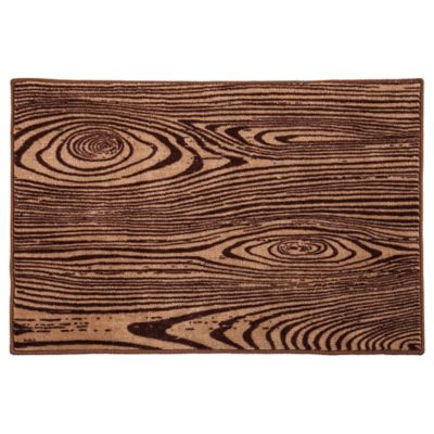 HiEnd Accents Wood-Grain Slip-Resistant Area Rug