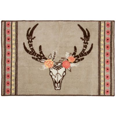 HiEnd Accents Skull Floral Printed Premium Acrylic Rug