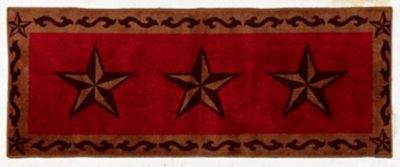 HiEnd Accents 3-Star Scroll Motif Acrylic Rug, 24 in. x 60 in.