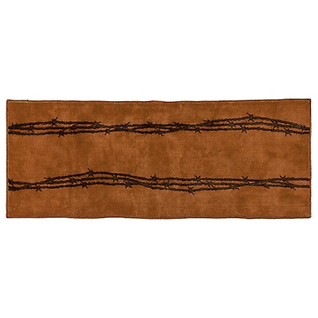 HiEnd Accents Barbwire Print Premium Acrylic Rug, Chocolate, 24 in. x 60 in.