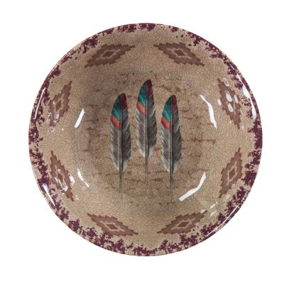 HiEnd Accents Feather Design Melamine Bowl