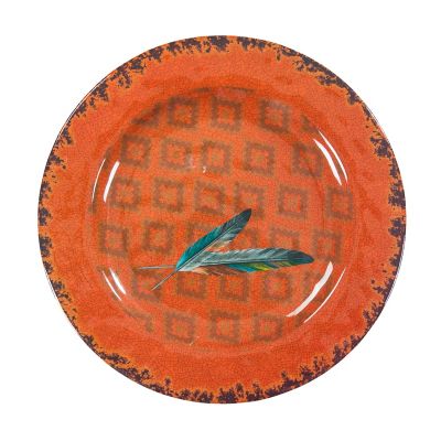 HiEnd Accents Feather Design Melamine Dinner Plate