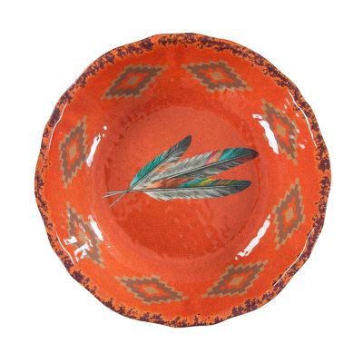 HiEnd Accents Feather Design Melamine Serving Bowl