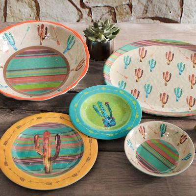 Image showing  Cactus Design Melamine Salad Plate Set, 4 pc.
