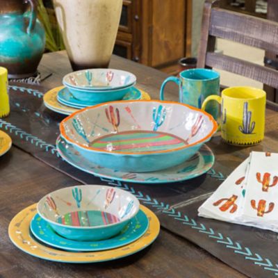 Image showing  Cactus Design Melamine Salad Plate Set, 4 pc.