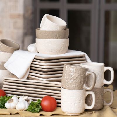 Image showing  Savannah Ceramic Dinnerware Set, 16PC, taupe