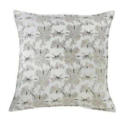 HiEnd Accents Wilshire Decorative Print Euro Sham, Cool Gray/Silver, 27 in. x 27 in.
