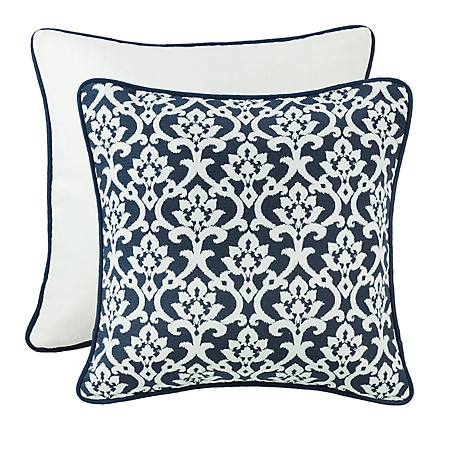 HiEnd Accents Floral Jacquard Euro Pillow Sham with Piping Detail