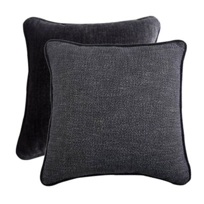 HiEnd Accents Hamilton Reversible Euro Sham, Charcoal Gray/Cream, 27 in. x 27 in.