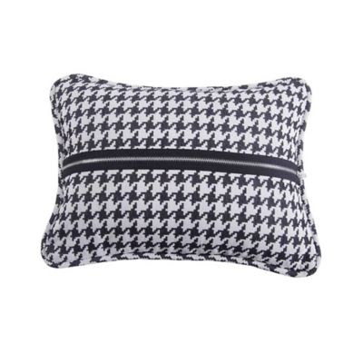 HiEnd Accents Hamilton Houndstooth Piping & Zipper Detailed Pillow, 13" x 17"
